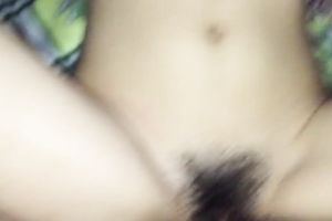 Exotic looking Vietnamese sweetheart serving her shaggy punani