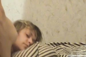 Submissive and freaky pale skin golden-haired milf facefucked