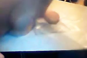 Pale dilettante floozy flashed her wet crack and rubbed it a bit on cam