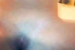 Pale dilettante floozy flashed her wet crack and rubbed it a bit on cam