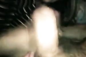 Saucy golden-haired gal engulfing giant dong deepthroat