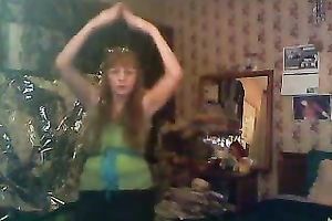 Mature redhead lady just fooling on the web camera in her room