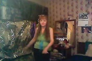Mature redhead lady just fooling on the web camera in her room