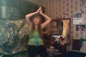 Mature redhead lady just fooling on the web camera in her room