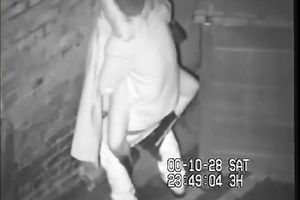 Horny dirty slut wife and a large white chap having quickie on the black street