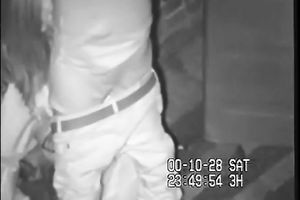 Horny dirty slut wife and a large white chap having quickie on the black street