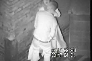 Horny dirty slut wife and a large white chap having quickie on the black street