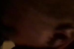 Bosomy ebony girlfriend in the black eating my pecker