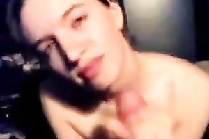 Raven haired honey with pleasant boobies provided my knob with BJ