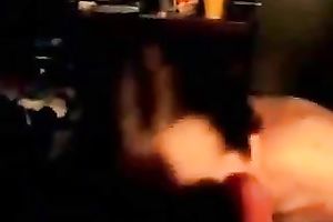 Raven haired honey with pleasant boobies provided my knob with BJ