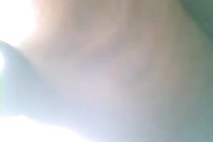 Some hot housewife in a glamorous costume got spied rightunder her suit