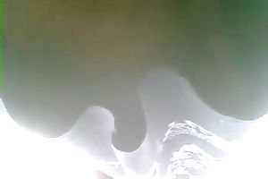 Some hot housewife in a glamorous costume got spied rightunder her suit