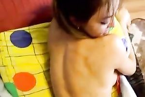 Big boobed girlfriend want to receive drilled bad in her a-hole gap