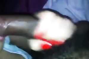 Japanese floozy takes my dark curved cock in her face hole and jerks it off