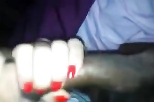 Japanese floozy takes my dark curved cock in her face hole and jerks it off