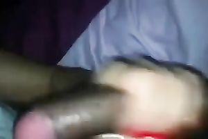 Japanese floozy takes my dark curved cock in her face hole and jerks it off