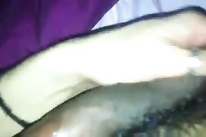 Japanese floozy takes my dark curved cock in her face hole and jerks it off