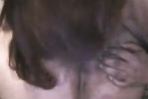 Kinky non-professional Latina horny white wife provides her hubby with rimjob