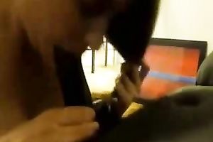 White non-professional casual chick sucked my buddy's strong big dark dong