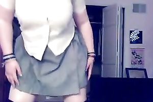 Chubby blonde haired hoe flashed and played with her big tits