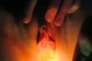 Horny BF screwed my marvelous pink vagina with a glow stick