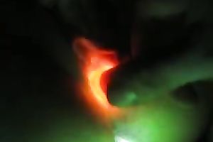 Horny BF screwed my marvelous pink vagina with a glow stick