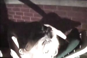 Juicy golden-haired teen is horny about getting sandwiched by two men