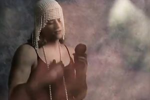 Slutty oriental brunette hair receives her pierced vagina fingerfucked