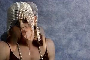 Slutty oriental brunette hair receives her pierced vagina fingerfucked