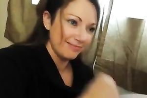 Stunning tugjob performed by my beautiful brunette hair playgirl is great