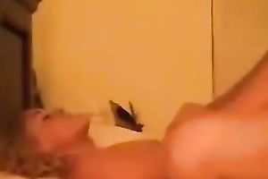 Tempting blond hottie gives me head and then we fuck missionary style