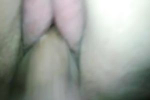 I pound my excited wifey's soaking rock hard muff properly at night