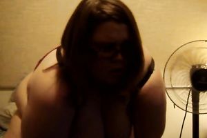 Huge and chunky neighbor masturbating in solo dilettante movie scene