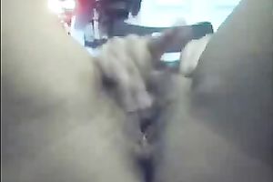 Sexy and miniature brunette hair masturbating and dildoing herself