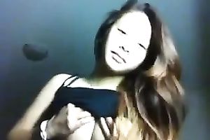 Alluring cute and sweet web camera Asian gal flashed her gorgeous tits