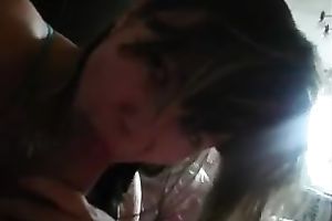 Light haired dilettante girlie sucked my buddy's unbending sloppy big schlong