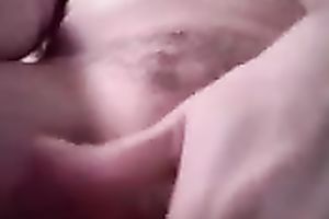 My nasty British girlfriend fingers her taut bushy quim on selfie