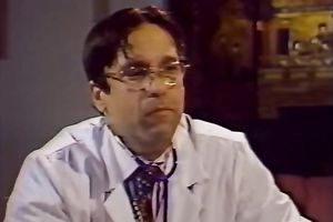 Happy dude jizzes on her boobs and then licks her cum-hole