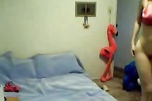 Enjoying my hawt slender hottie with giant bra buddies on web camera