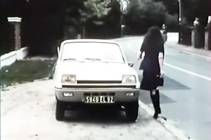 Marvelous dark brown chick goes in the ottoman with her stud