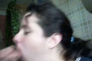 My ex-girlfriend shows oral pleasure masterclass standing on knees in front of me