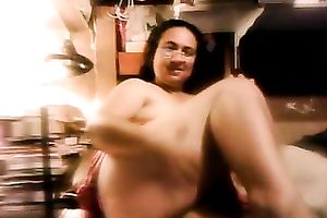 Ugly as fuck but damn lustful older doxy masturbating with me on cam