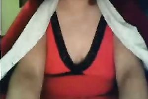 Nasty older sweetheart masturbates her love tunnel on skype