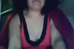 Nasty older sweetheart masturbates her love tunnel on skype