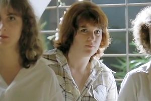 Sexy a blond chick got her tight and new looking muff team-fucked hard