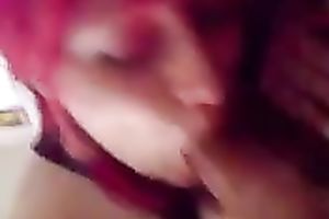 Barely legal pink haired prostitute sucks my junk like a pro