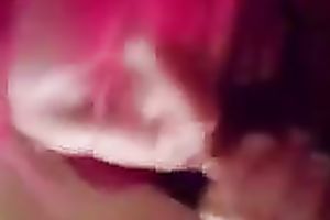 Barely legal pink haired prostitute sucks my junk like a pro