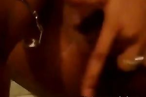 Horny Brazilian brunette hair flashes her natural quite large boobies on livecam