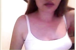 Cute livecam svelte brunette hair girlie played with tits and her own cunt