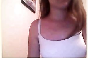 Cute livecam svelte brunette hair girlie played with tits and her own cunt